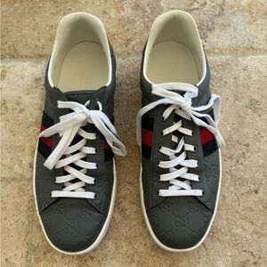 Gucci Ace Signature Sneaker - Grey Men’s Size 11